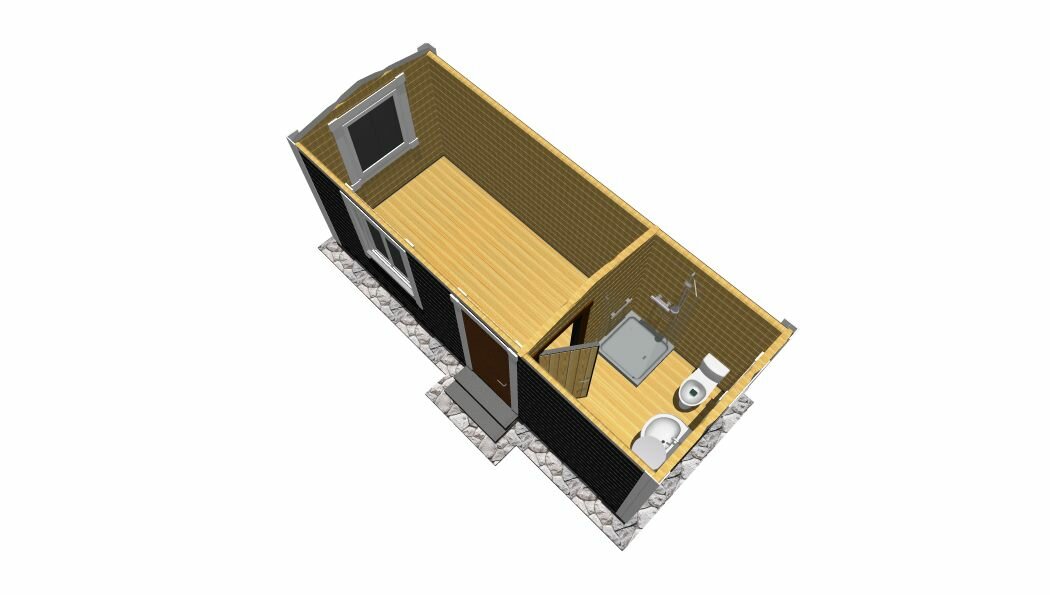 Дачный домик 6,0х2,3 м с туалетом и душем Эленвуд - фотография № 12