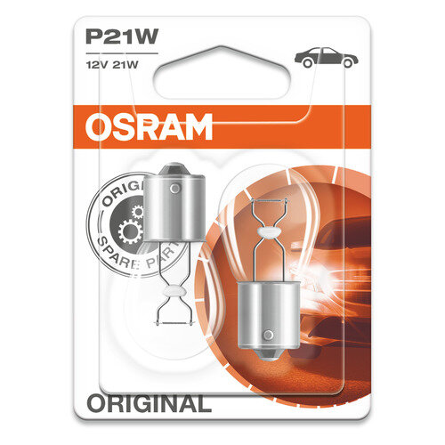 Лампа автомобильная накаливания Osram 7506-02B, P21W, 12В, 21Вт, 2шт