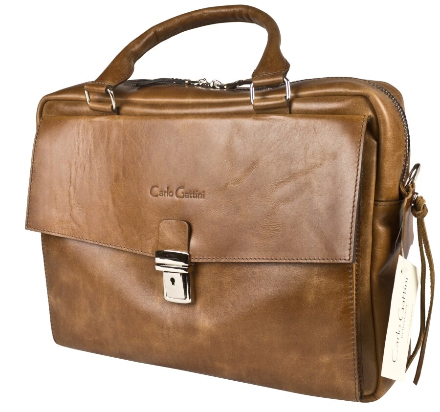 Кожаный портфель коричневого цвета Carlo Gattini 1031-03