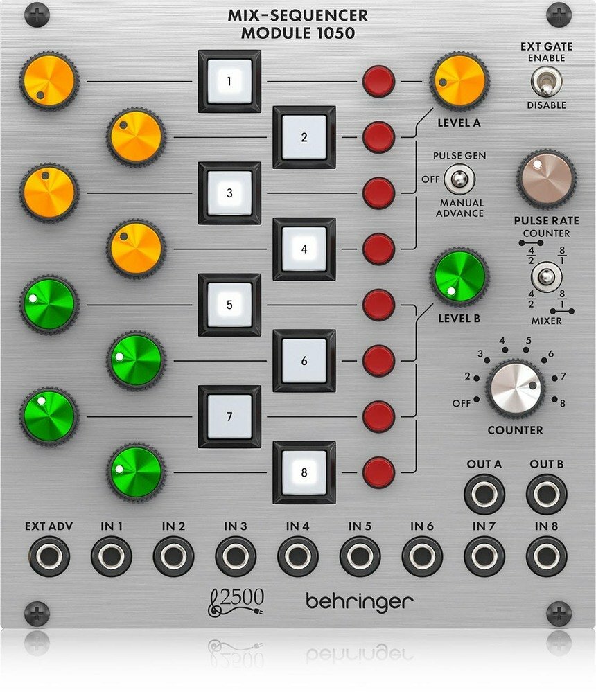 BEHRINGER MIX-SEQUENCER MODULE 1050 8-канальный модуль секвенсор/микшер