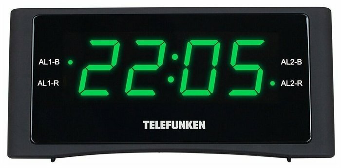 Радиобудильник TELEFUNKEN TF-1712, черный/зеленый