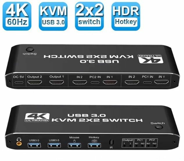 HDMI KVM-переключатель HDMI 20 USB 30 4K 120 Гц