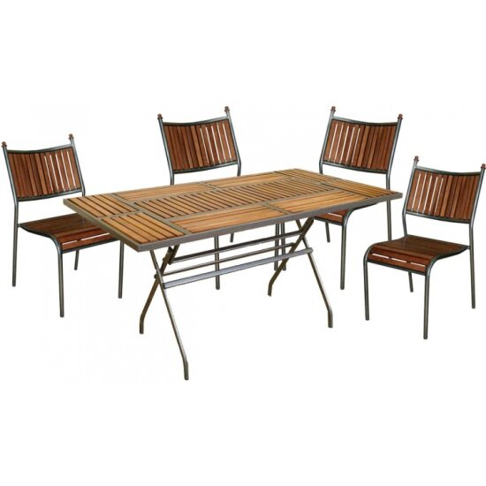 Комплект садовой мебели GARDEN STORY мебельторг Набор мебели Бетта арт.B573/4-МТ001 серый коричневый