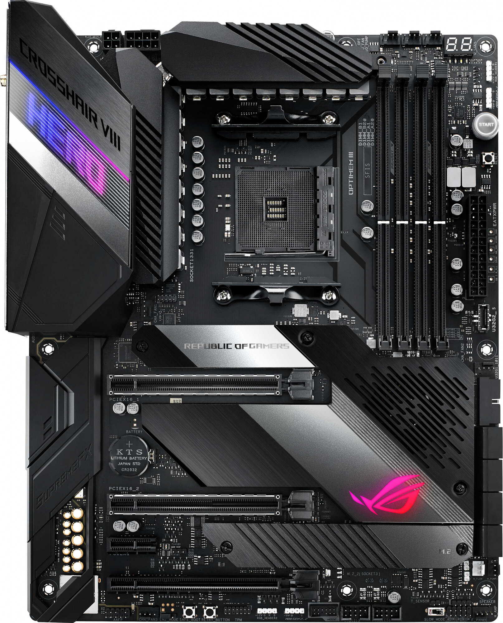Материнская плата Soc-AM4 Asus ROG CROSSHAIR VIII HERO(WI-FI) 4хDDR4, ATX