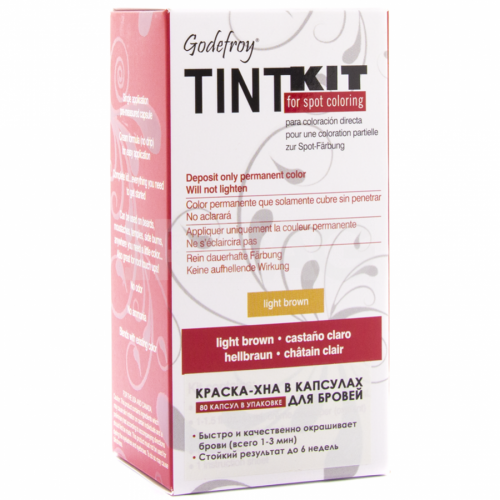 Хна для бровей в капсулах Godefroy Tint Kit Light Brown светло-коричневая 80 шт