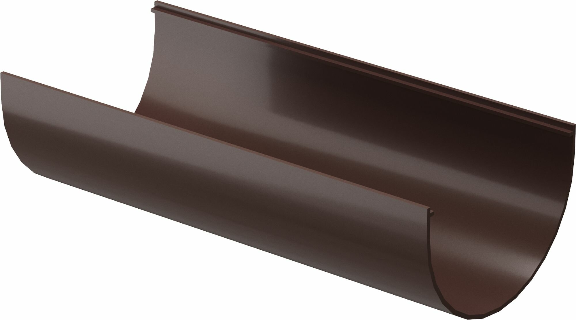 желоб водосточный docke standart, цвет темно-коричневый, 120 мм х 3 м - фото №1