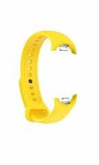 фото Ремешок силиконовый для фитнес браслета Xiaomi Mi Band 8 с металлическим фиксатором, желтый