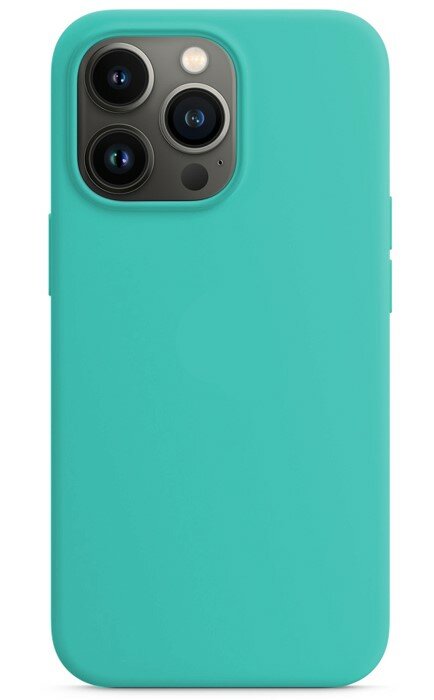 Чехол - накладка для iPhone 13 Pro, Silicon Case, без лого, бирюзовый