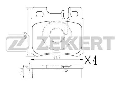 Задние тормозные колодки для mercedes-benz c-class (202) 93- e-class (124 210) 85- s-class (126 140) 85- Zekkert BS1233