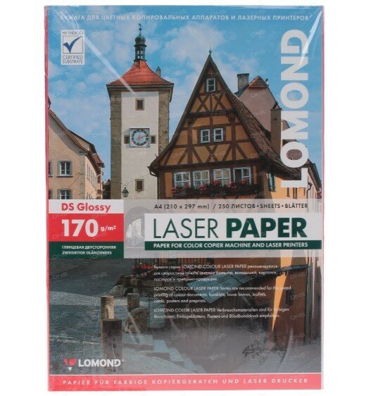 Бумага A4 Lomond глянцевая двухсторонняя для лазерной печати 170г/м2 250л. (0310241)