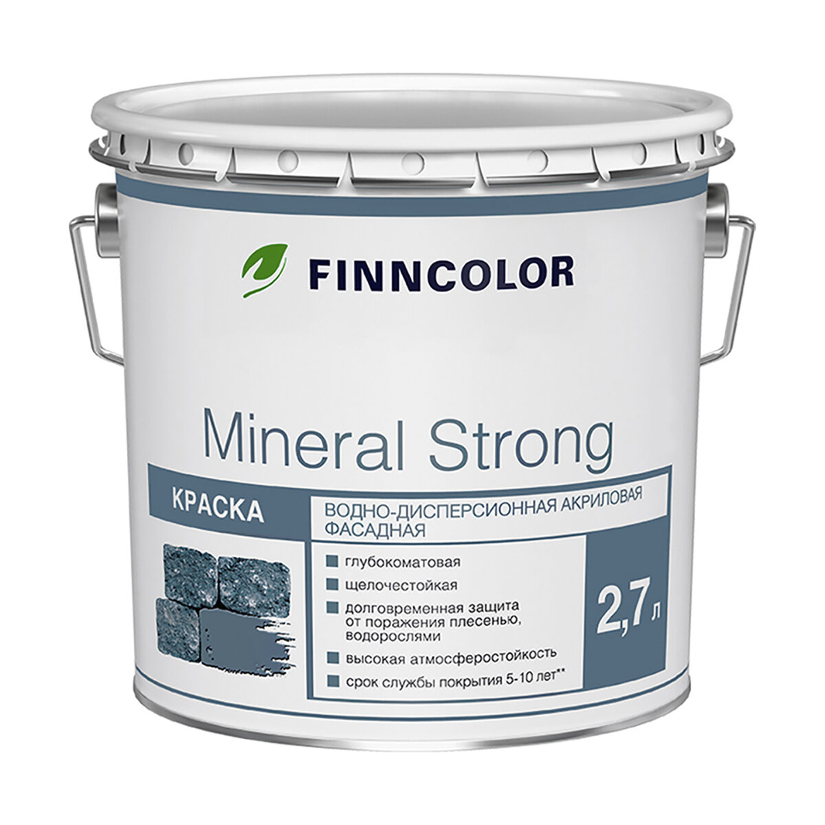 Краска акриловая FINNCOLOR Mineral Strong фасадная влагостойкая моющаяся глубокоматовая