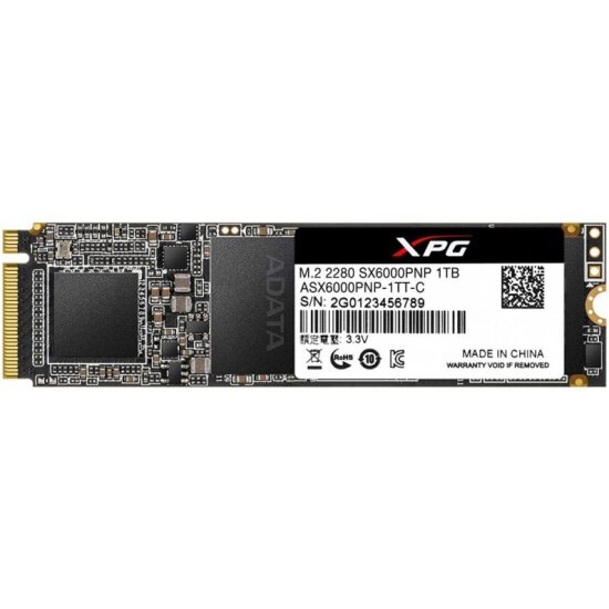SSD диск ADATA M.2 XPG SX6000 1000GB PCIe Gen3x2 TLC 3D ASX6000PNP-1TT-C