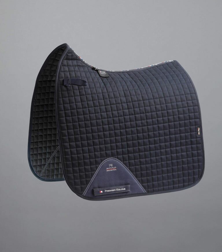 Вальтрап для лошади из хлопка Close Contact Cotton Dressage Saddle Pad (темно-синий) - фотография № 1