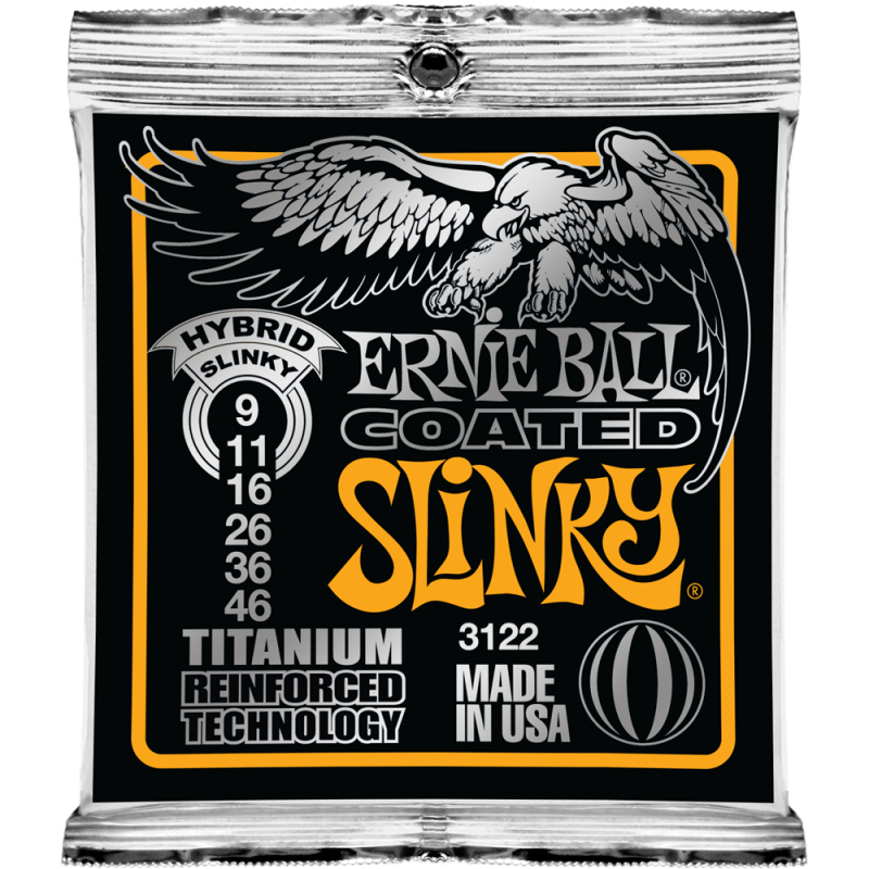 Ernie Ball 3122 струны для эл.гитары Titanium RPS Hybrid Slinky (9-11-16-26-36-46)