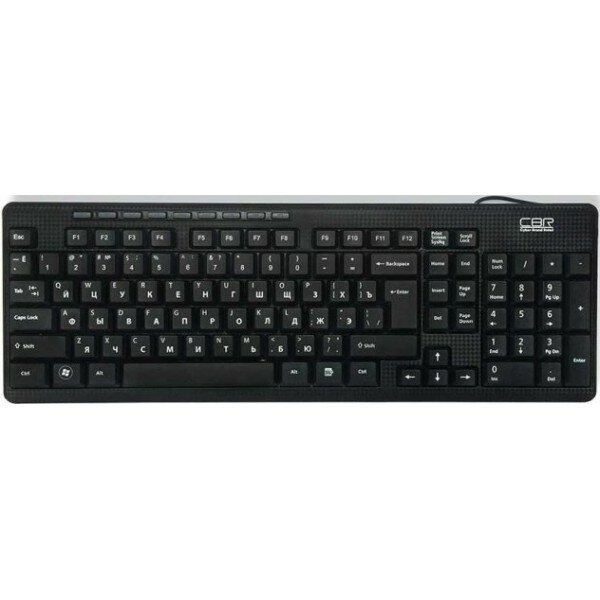 Клавиатура CBR KB 111M Black USB, Клавиатура 102 кнопки+мультимедия 9 кнопок, поверхность под карбон