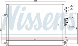 Радиатор кондиционера Jeep Commander/Grand Cherokee III 04>10 NISSENS 94931