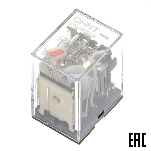 фото Реле промежуточное 285361 JZX-22F(D) AC220В 5А 3 переключение контакта LED CHINT (2 шт. в комплекте)