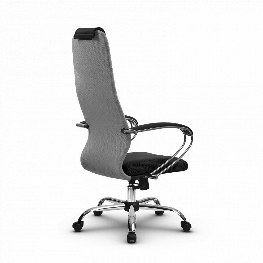 Компьютерное офисное кресло Metta SU-BK-10 CH Светло-серое/Черное - фотография № 3