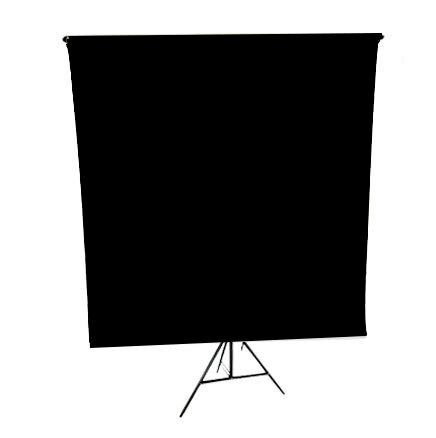 Напольная ширма перегородка Тренога G360 для комнаты 2.5 х 0.5 м / фон черный тканевый 2.5 х 0.5 м (GOZHY) - фотография № 1