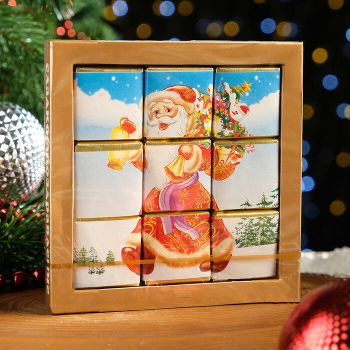 Фигурный шоколад "Дед Мороз" пазл, 45 г - фотография № 1