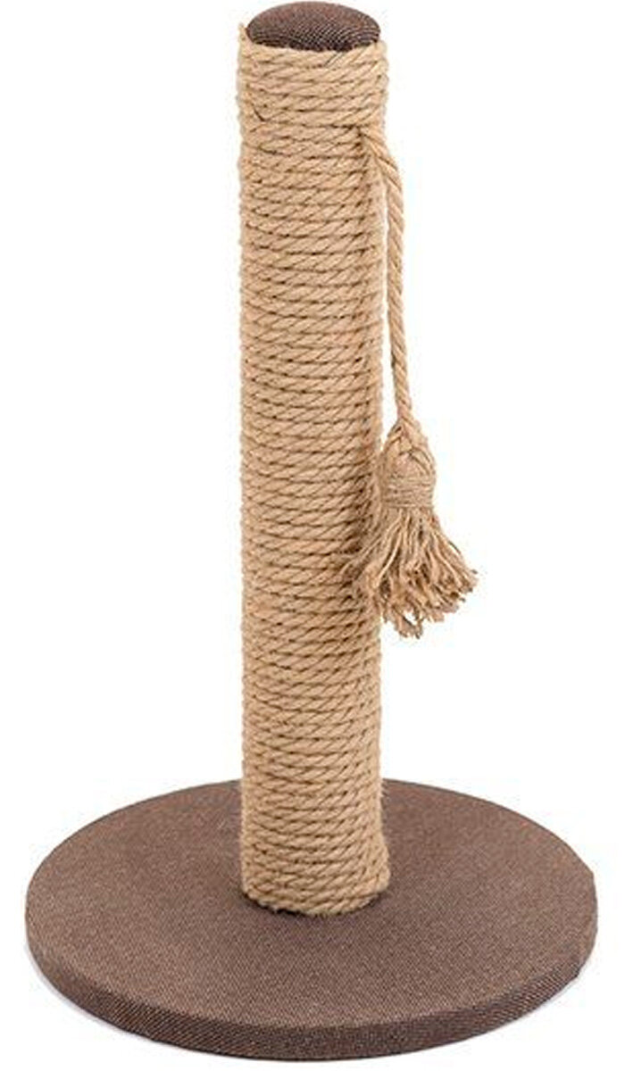 фото Когтеточка столбик Дарэлл Хайтек круглая рогожка джут 29,5 х 47 см (1 шт)