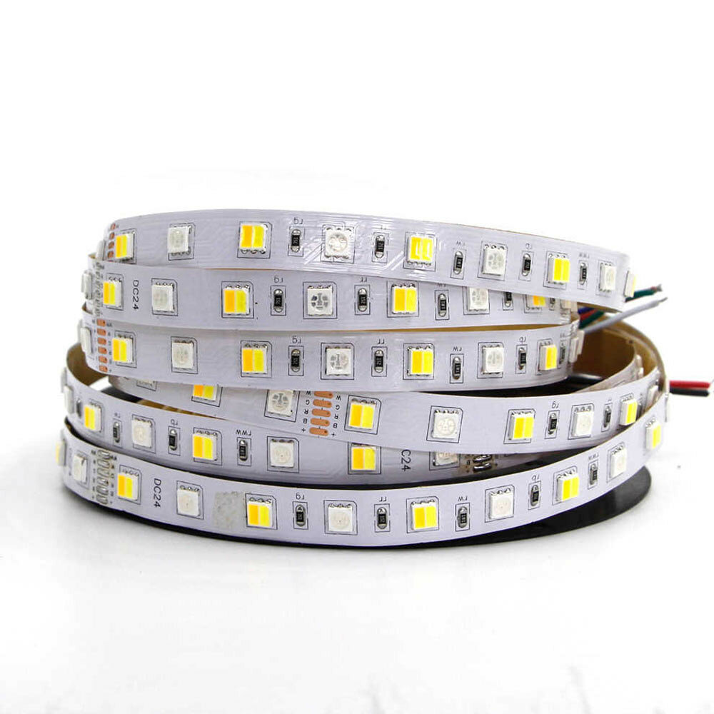 Светодиодная лента SMD 5050, RGB+CCT, 5 цветов, 24В, IP33 - Цвет свечения:RGB+CCT - фотография № 1