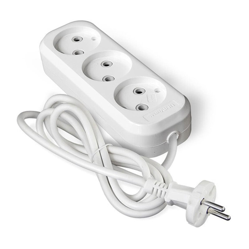 фото Универсал Удлинитель быт. 3 гнезда, ПВС 2х0,75, 2300Вт, 10А, б/з, АВС-пластик, 2м 9631963