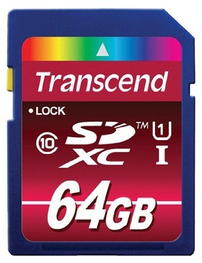 Флеш карта SDXC 64Gb Class10 Transcend TS64GSDXC10U1 BULK w/o adapter TS64GSDXC10U1