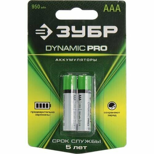 Аккумулятор Ni-Mh 950 мА·ч ЗУБР AAA Dynamic Pro