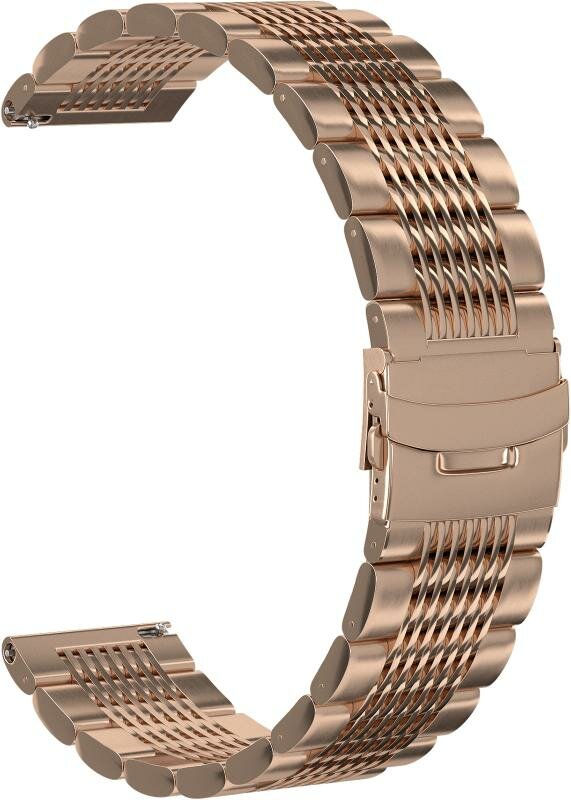Ремешок металлический Demi 22 для Amazfit/Honor Watch/Huawei Watch/Samsung Galaxy Watch 3 (Розовое золото)