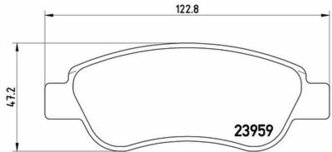 Колодки тормозные передние дисковые PEUGEOT 107/CITROEN C1 BREMBO P61081