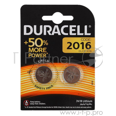 Батарея Duracell DL/CR2016 CR2016 (2шт) .