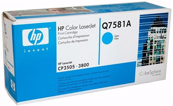 Картридж HP Q7581A HP Cyan для Color LJ3800