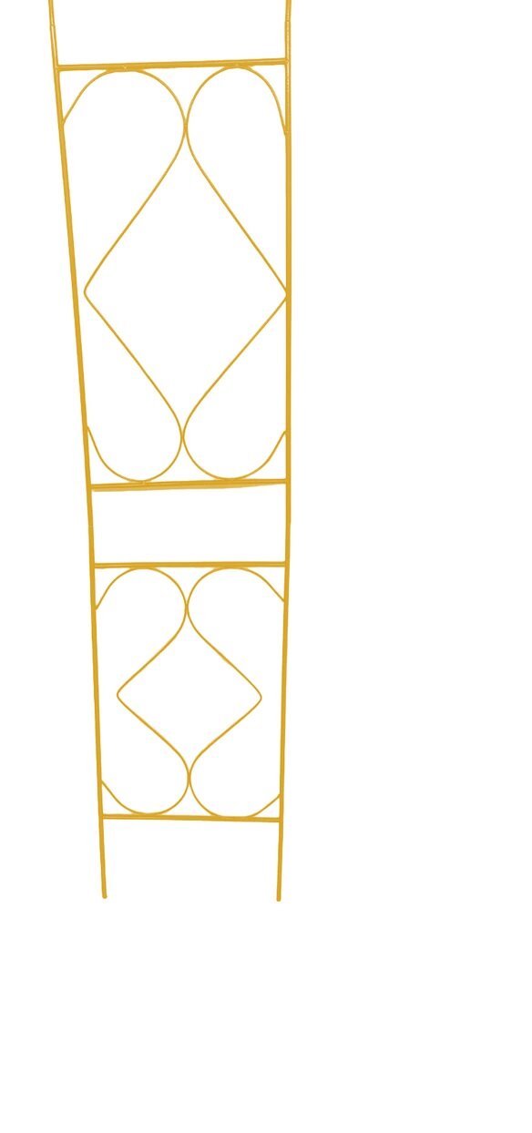 Арка садовая металлическая для растений (для сада) Ромб-3 разборная жёлтая, 240х110х40см., труба d=10 - фотография № 3