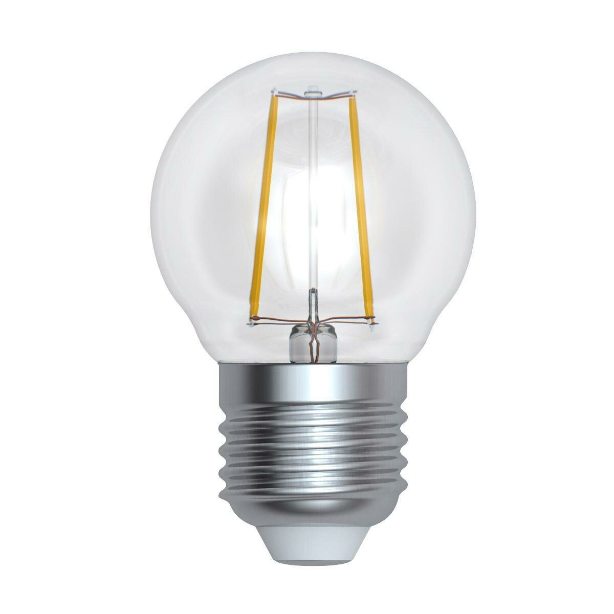 Uniel Лампа светодиодная филаментная (UL-00005174) Uniel E27 9W 3000K прозрачная LED-G45-9W/3000K/E27/CL PLS02WH