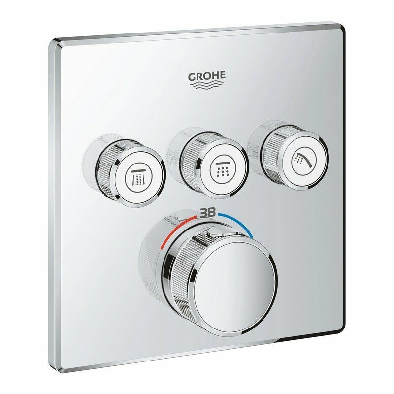 Grohe Внешняя часть термостатического смесителя для ванны Grohe Grohtherm SmartControl 29126000 на 3 выхода