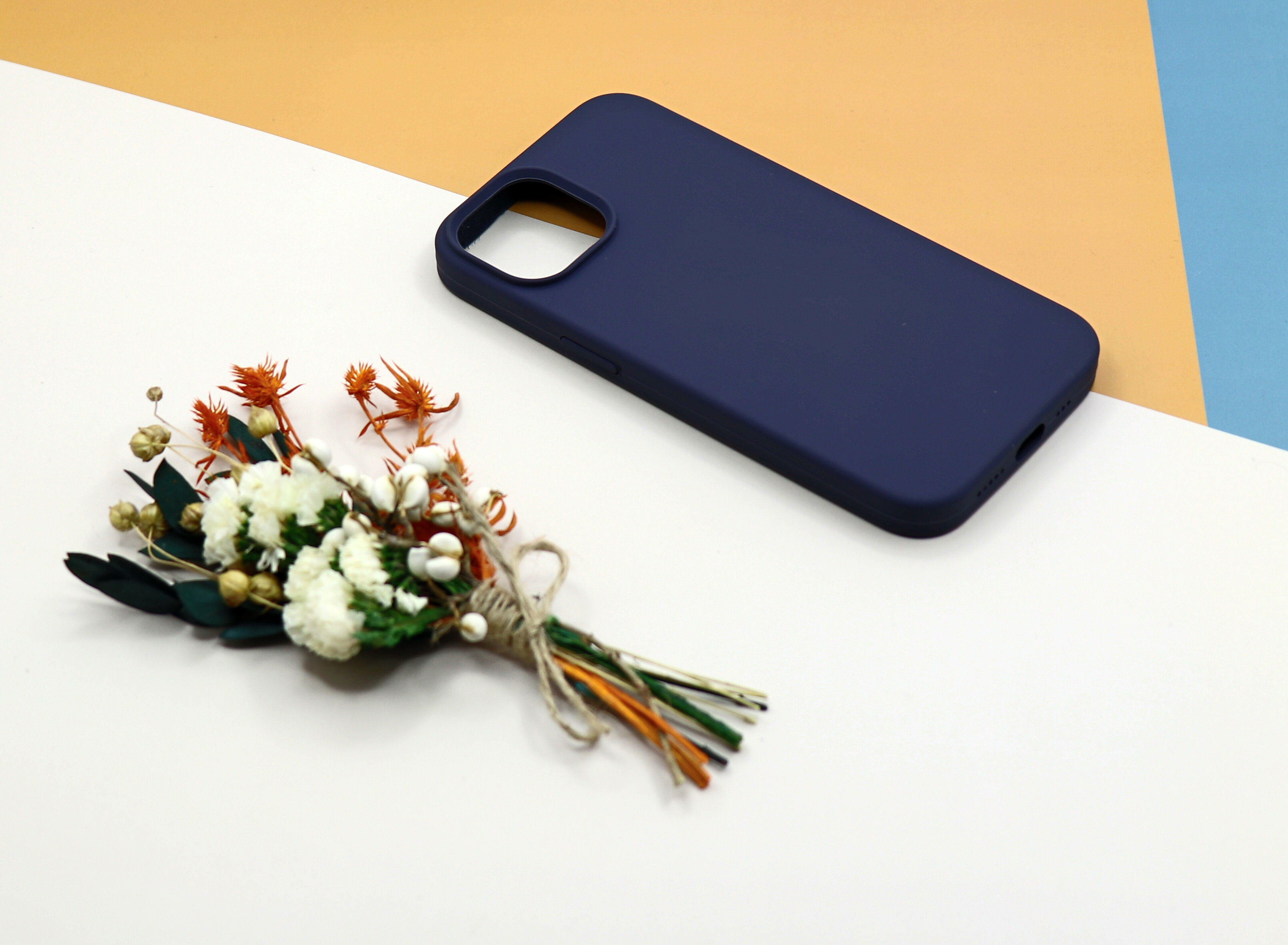 Чехол-накладка для iPhone 14, Silicon Case, без лого, темно-синий