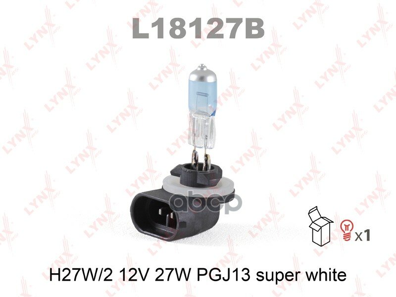 Лампа Галогеновая [H27 12V 27W Pgj13 (881) Super White] LYNXauto арт. L18127B