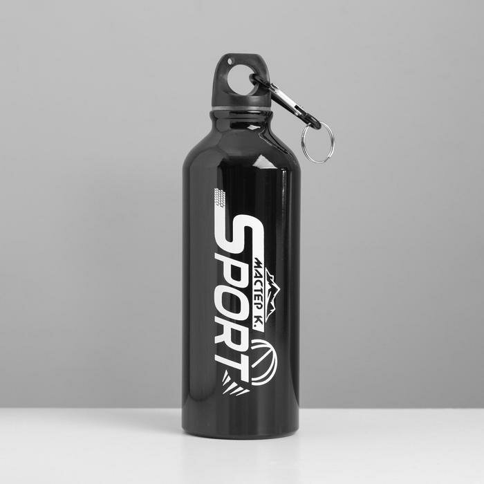 Мастер К Фляжка-бутылка для воды "Мастер К.", 500 мл, 20 х 6 см, черная