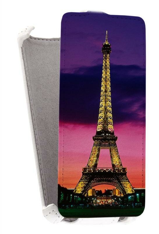 Кожаный чехол для Fly IQ 4491 Era Life 3 Armor Case (Белый) (Дизайн 154)