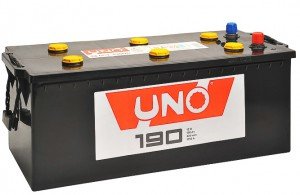 Автомобильный аккумулятор UNO 190 рус 1150А прямая полярность 190 Ач (525x240x243)