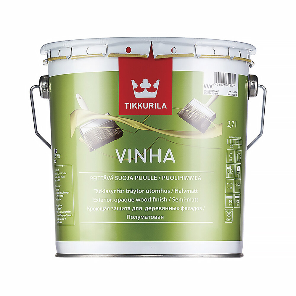 TIKKURILA VINHA антисептик кроющий, водоразбавляемый, полуматовый, база C (2,7л)