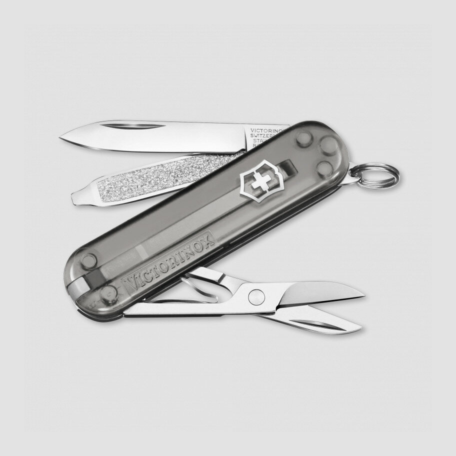 Нож швейцарский складной Victorinox «Classic SD Transparent Mystical Morning», 7 функций, длина клинка: 4.0 см 0.6223.T31G