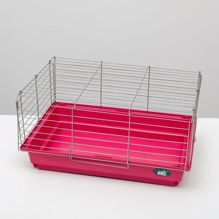 Пижон Клетка для кроликов, морских свинок "Пижон" №6, хром, 58 х 40 х 30 см, рубиновая - фотография № 3