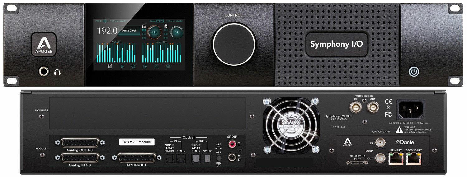 Apogee Symphony MKII SYM2-8X8S2-DANTE (8x8 Analog, 8x8 AES/ADAT, 2x2 SPDIF) интерфейс для Dante и Pr