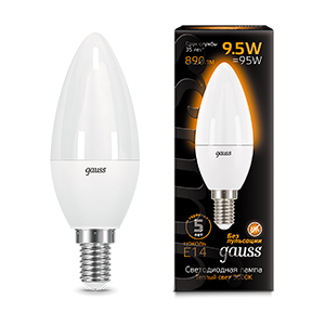 Лампа Gauss Black Свеча 9.5W 890lm 3000К E14 LED - фотография № 2