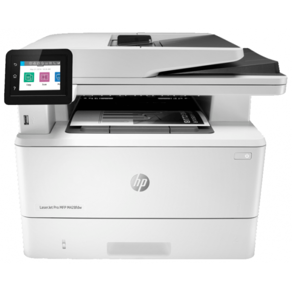 МФУ лазерный, HP LaserJet Pro MFP M428fdw (W1A30A), принтер/сканер/копир, (p/c/s/f,A4,600x600dpi,up to 4800x600,256Mb,Duplex,2 trays 100+250,ADF 50,USB2.0+Walk-Up/GigEth/WiFi/NFC,ePrint,AirPrint,1y warr)