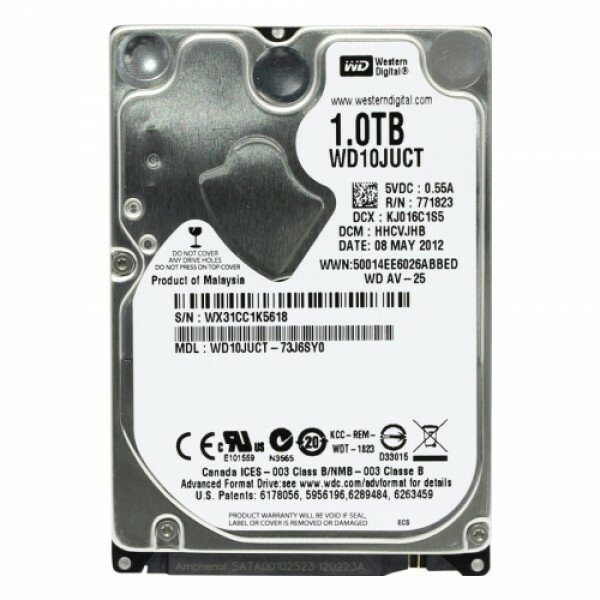 Жесткий диск WD Original SATA-II 1Tb WD10JUCT AV-25 (5400rpm) 16Mb 2.5