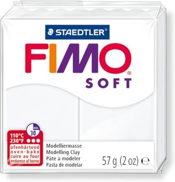 Полимерная глина FIMO Soft запекаемая белый 8020-0 57 г