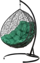 Подвесное кресло кокон двухместное Bigarden «Gemini promo» black (зеленая подушка)